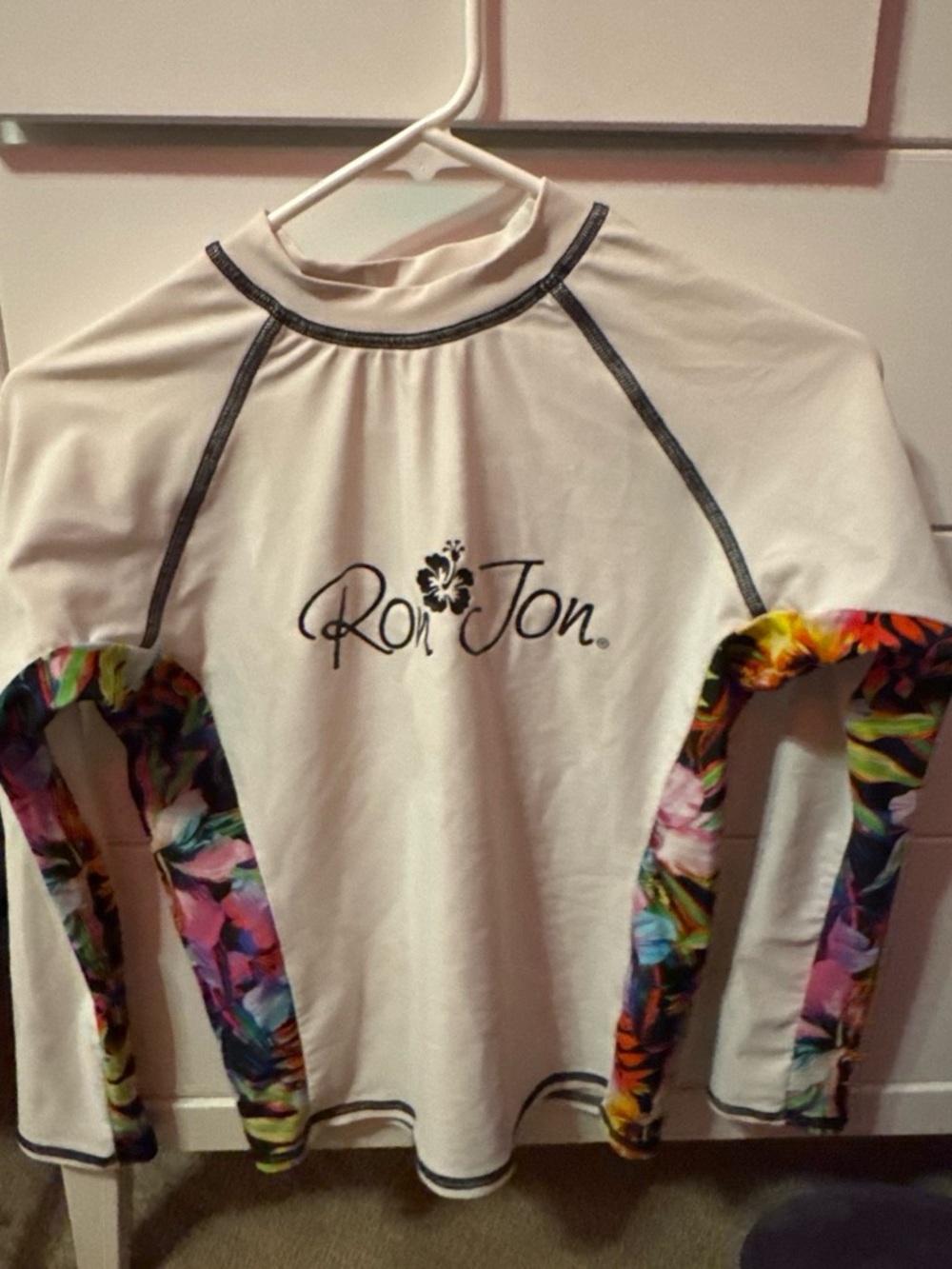 Ron Jon Surf Shop White Top with Black Contrast Stitching